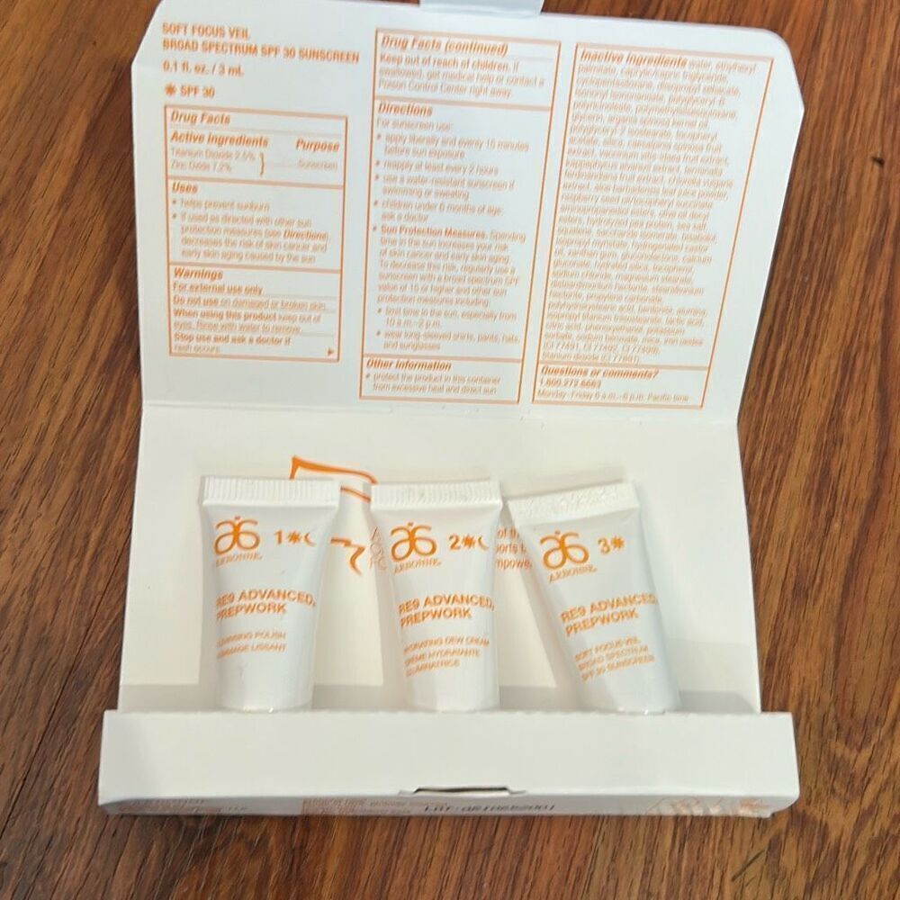 NEW arbonne re9 advanced prepwork package 3  samples 3 pcs